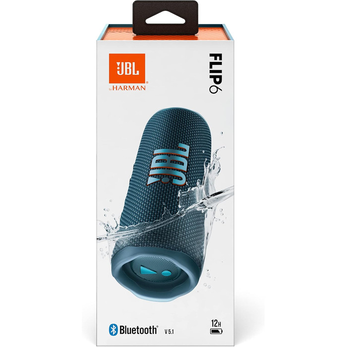 Колонка JBL Flip 6 синього кольору - Водонепроникна портативна колонка з 2-смуговою акустичною системою для потужного звуку - До 1