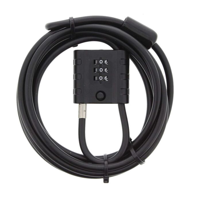 Замок тросовий Burg-Wchter з кодовим замком, для велосипеда, мотоцикла, електросамоката, садових меблів, 725 300 SnapLock, чорний, 3 м