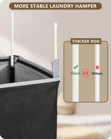 Л Кошик для білизни з кришкою чорний і мішок для білизни - Кошик для білизни вузький Для ванної кімнати, спальні, пральні, дитячої