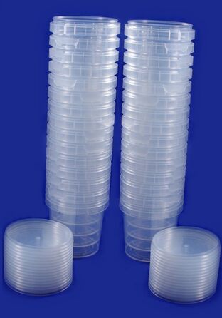 Універсальна пластикова банка Superfos 20 або 40 шт. з кришкою, промисловий стандарт, кругла Ø 69 мм, місткість 155 мл (40 банок)