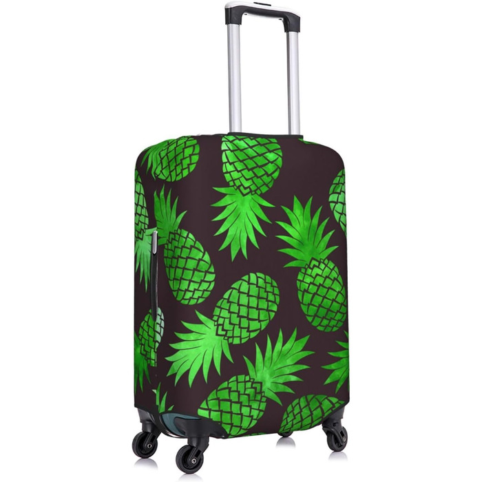 Чохол для валізи Ананасове мистецтво, міцний захист для багажу, підходить для валіз розміром 45.7 - 81.3 см, розмір XL, чорний, екстра-великий