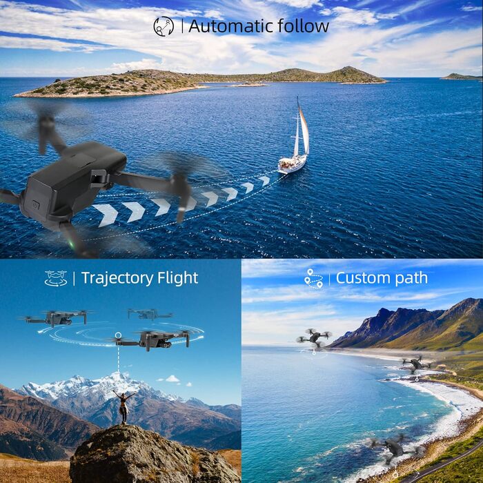 Дрон HHD з камерою 4K для дорослих початківців, SD-карта на 32 ГБ у комплекті, 3-осьовий стабілізатор, передача відео на 10000 фут