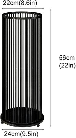 Тримач для парасольки Cuiynice для вхідної зони, металева підставка для парасольки, тримач для палиць, 9.45 x 22.83 дюймів (чорний, 24 x 22 x 58 см) Чорний 24x22x58см