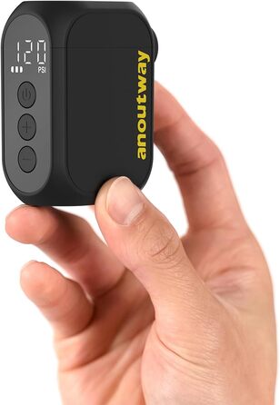 Міні-велосипедний насос Tiny Pump anoutway, електричний повітряний насос з цифровим манометром, електричний повітряний насос для велосипеда, автоматичне відключення для гірських, міських та гоночних велосипедів AT1 PRO