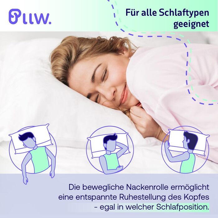 Ортопедична подушка для шиї 40x60 Подушка для зняття болю в шиї з рухомим валиком для шиї Ергономічна подушка для сну на боці з чохлом Індивідуально наповнювана подушка для підтримки шиї Стандарт Oeko-Tex 100 60x40