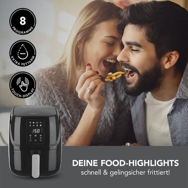 Фритюрниця MAXXMEE Digital 3L Комбінація - конвекційна піч, гриль і фритюрниця 8 Збережені програми та функція таймера Смаження, гриль, запікання, розморожування, нагрівання та підтримання тепла 1300 Вт 3 л