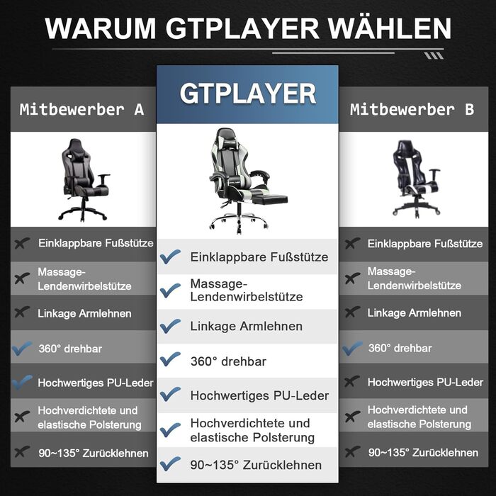 Офісне крісло Ігрове крісло Масажне ігрове крісло Ергономічне геймерське крісло з підставкою для ніг, підголовником, масажною поду