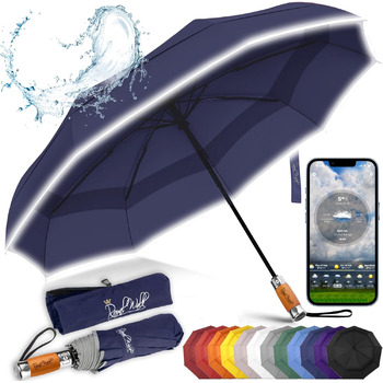 Парасолька Royal Walk Складна парасолька Штормозахисна Автоматична Увімкнена та Закрита Вітрозахисна Подвійний навіс Маленька стай