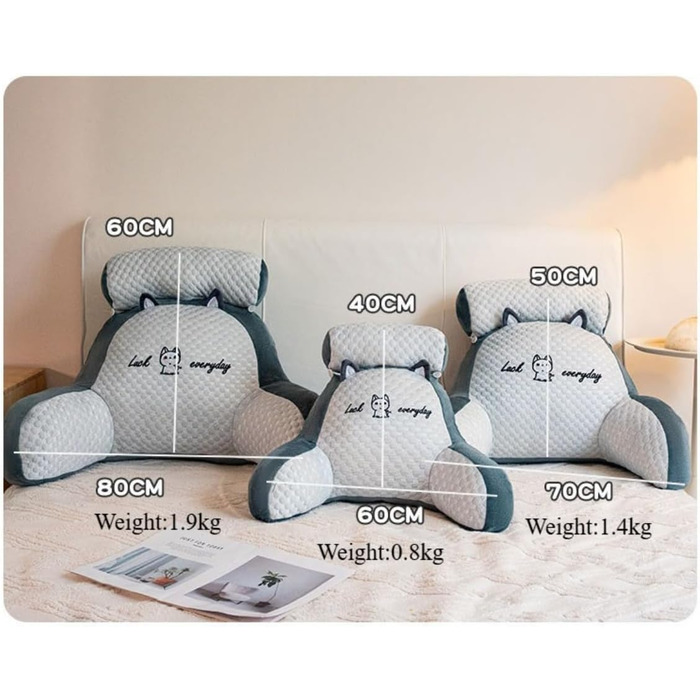 Подушка для читання, м&39яка плюшева подушка для спини, ліжко, мила мультяшна подушка для читання для дітей та дорослих, багатофункціональна подушка для спинки дивана, ігрова, телевізор, розслаблюючі подарунки Corgi 70 x 50 см