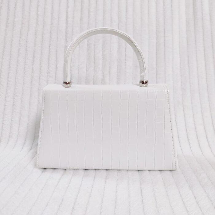 Сумка зі штучної шкіри з імітацією крокодилячої шкіри, для весілля, вечірки, святкової події, біла, середнього розміру