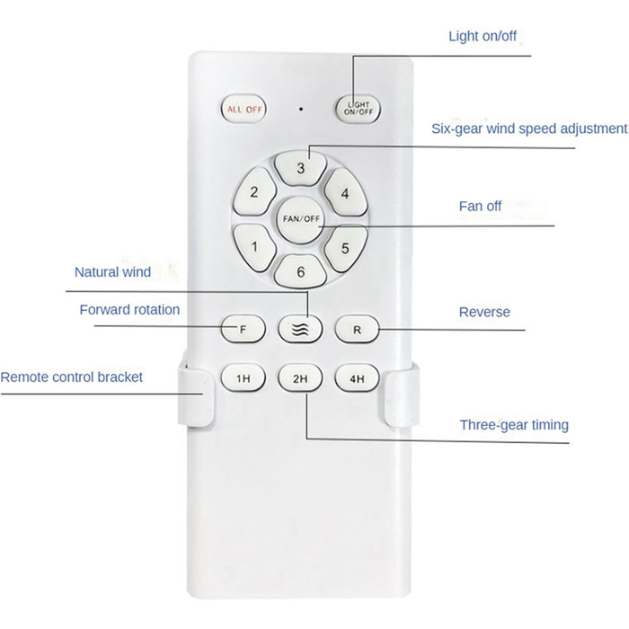 Комплект дистанційного керування стельовим вентилятором із світлом для перетворення частоти, високою напругою, 6-швидкісним приймачем, дистанційним керуванням, 2 шт.