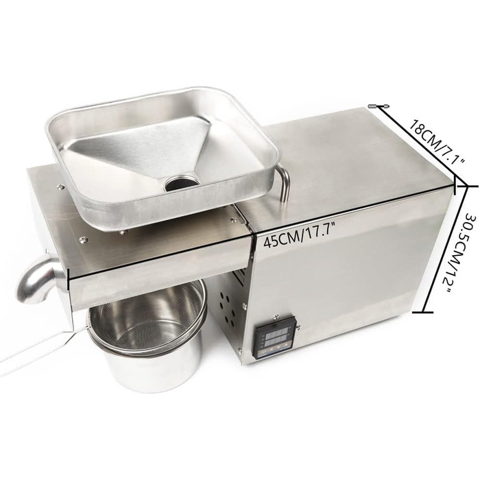 Електричний розподільник масла Інтелектуальний контроль температури масла Швидкість екстракції масла 45, підходить для більшої частини вмісту масла більш ніж 25 нафтових заводів 5 кг/год 1500 Вт 220 В 45x18x30,5см