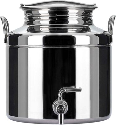 Зварний вал Megashopitalia з краном та масляною основою з нержавіючої сталі 18/10 (5 літрів) 5 л сталі