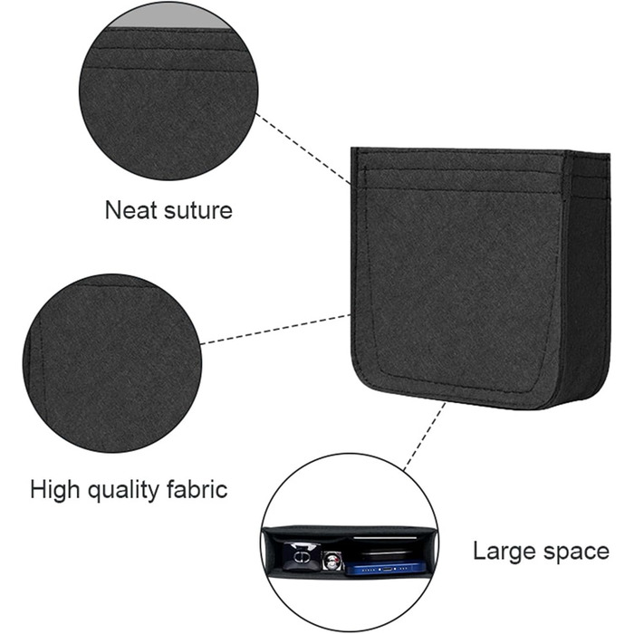 Фетровий органайзер Lckaey для сумки Hermes Evelyne III TPM PM GM вставка для сумки mini 16 29 33 органайзер для гаманця Y003 Blac