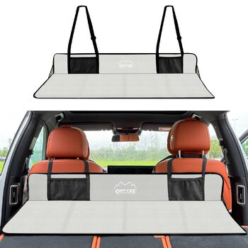 Автомобільний матрац SUV Надувний матрац 2 особи Надувний матрац для подорожей, кемпінгу, спального килимка, самонадувного матраца з ножним насосом та подушкою Надувне кемпінгове ліжко 183 * 13 * 7 см світло-сірого кольору - Підтримка автомобільного матра