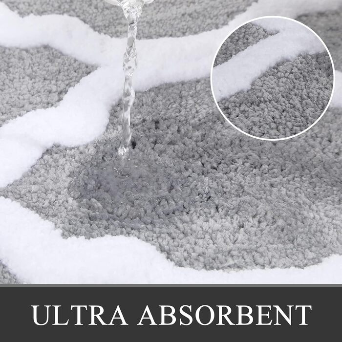 Набір килимків для ванної з мікрофібри Pauwer Набір килимків для ванної з мікрофібри 2 шт. нековзний абсорбуючий м'який килимок дл