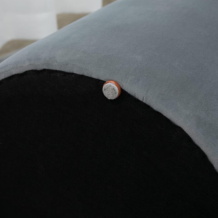 Пуф для зберігання HOMCOM 2-в-1 з кришкою, круглий пуф для ніг, м&39який пуф з оксамитовим приставним столиком для вітальні, спальні, Ø44 x 47,5 см, сірий