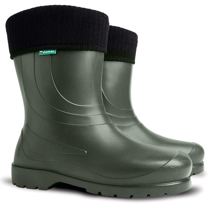 Легкі гумові чоботи з підкладкою з EVA Laura Black 40 EU Green