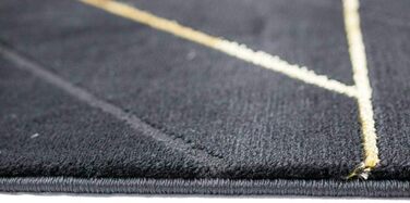 Килим для вітальні сучасний килим геометричний візерунок чорне золото розмір 240 x 340 см