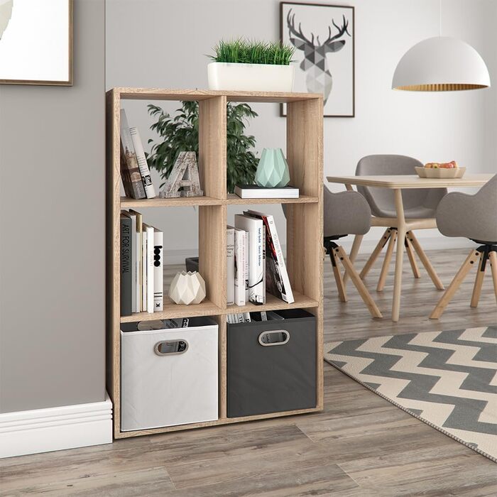 Квадратна перегородка для кімнати Vicco, книжкова шафа, Sonoma, 72 x 107,8 см Sonoma 72x107,8x29 см