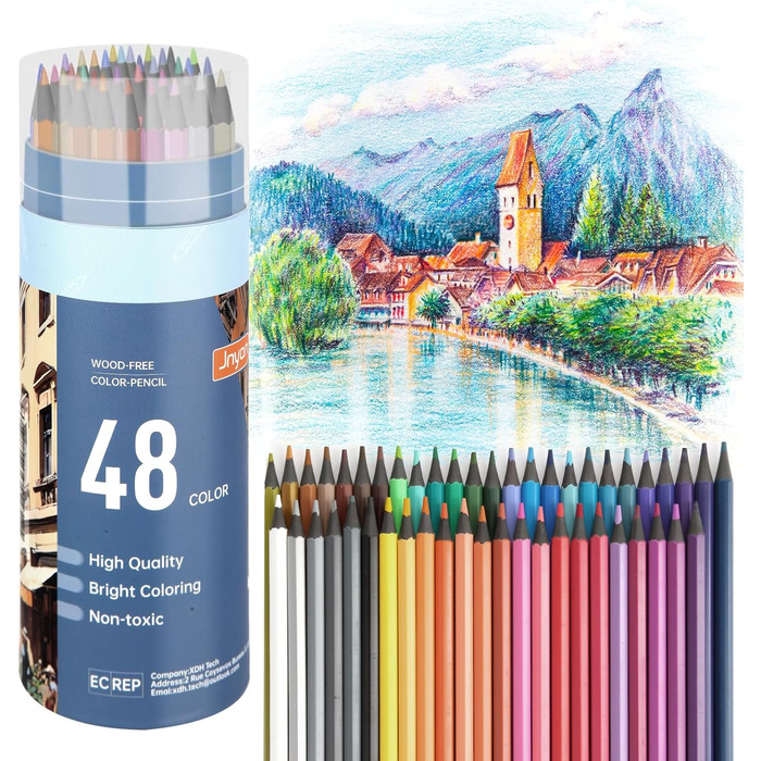 Кольорових олівців для розмальовок для дорослих, професійні олівці для малювання для дорослих, початківців, професіоналів, 48