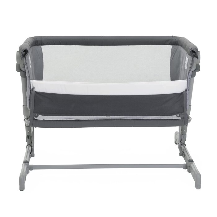 Дитяче ліжечко Chicco Next2Me Go для новонароджених, приліжкове ліжечко, сумісне з різними ліжками, регульована висота, гарна циркуляція повітря, дорожня колиска, дорожнє ліжко, темно-сіре