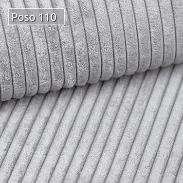 Диван-ліжко Spark диван зі сном та відділенням для зберігання речей, пружинна основа Bonnell, вельветовий чохол, велика спальна зона, сучасний мякий диван та диван-ліжко (сірий (Poso 110))