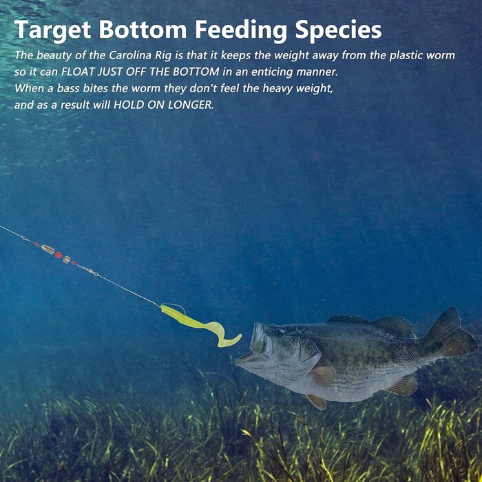 Рибальські оснастки Carolina, 5 шт. , готова оснастка CRR Carolina Ready Rig з латуні, попередньо зібрана, з рибальським вантажем, вертлюгом для лову окуня, для морської та прісної води, розміри 1/4, 3/8, 1/2, 3/4, 28,3 г, золотистого кольору, 3/4 унції -