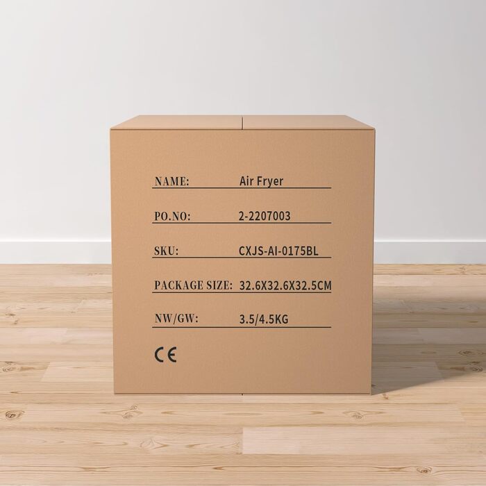 Аерофритюрниця OFCASA XL 3.8 л 1450 Вт, фритюрниця з гарячим повітрям, таймер на 30 хвилин і контроль температури 80-200C, фритюрниця без олії з подвійною ручкою Contro, кошик з антипригарним покриттям, безмасляна фритюрниця для чіпсів, чорна подвійна кно