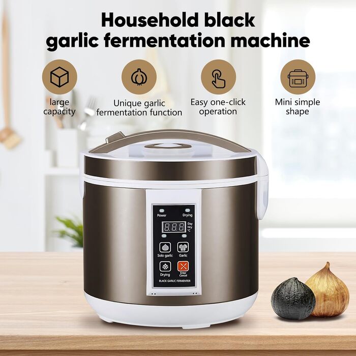 Автоматична машина для ферментації чорного часнику Jargrovs, багатофункціональний розумний ферментер для чорного часнику об'ємом 5 л, машина для йогурту, машина для огірків, кухонна машина для ферментації своїми руками