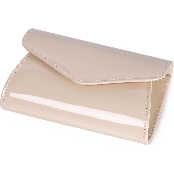 Мініатюрна вечірня сумочка-клатч з лакованої шкіри Цукерковий блиск для вечірок, свят та побачень. Колір - нюдовий