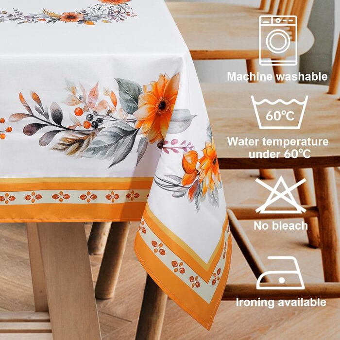 Скатертина Arquiel Прямокутна, Фестиваль врожаю Осінній урожай Акварельна квіткова скатертина для вечірки пікніка Осінній декор ве