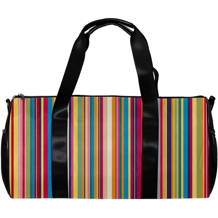 Спортивна сумка, маленька дорожня сумка, сумка для шопінгу та йоги, з вінтажними кольоровими смугами, сумка для фітнесу на відкритому повітрі, ручна поклажа