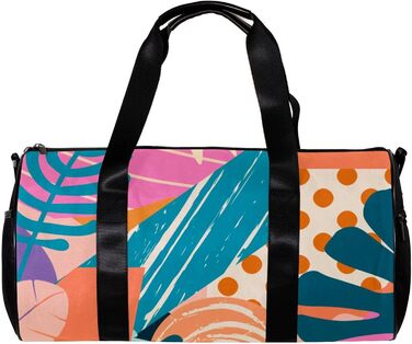 Спортивна сумка, маленька дорожня сумка, сумка для йоги, абстрактне тропічне листя, сумка для фітнесу на відкритому повітрі, ручна поклажа