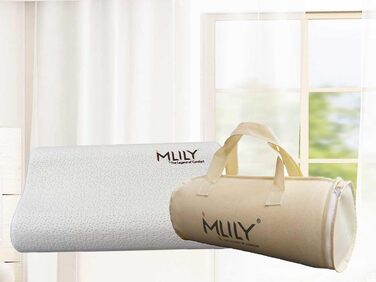 Ортопедична подушка для шиї Ebitop, подушка з віскозної піни з ефектом пам&39яті, регульована по висоті, ергономічна подушка для голови, подушка для сну, подушка для шиї, 60x35x13 см, білий (60x35x13 см)