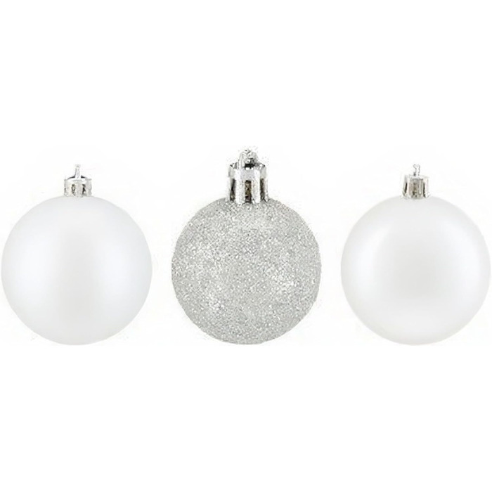 Різдвяні кульки набір із 76 шт білі Relaxdays