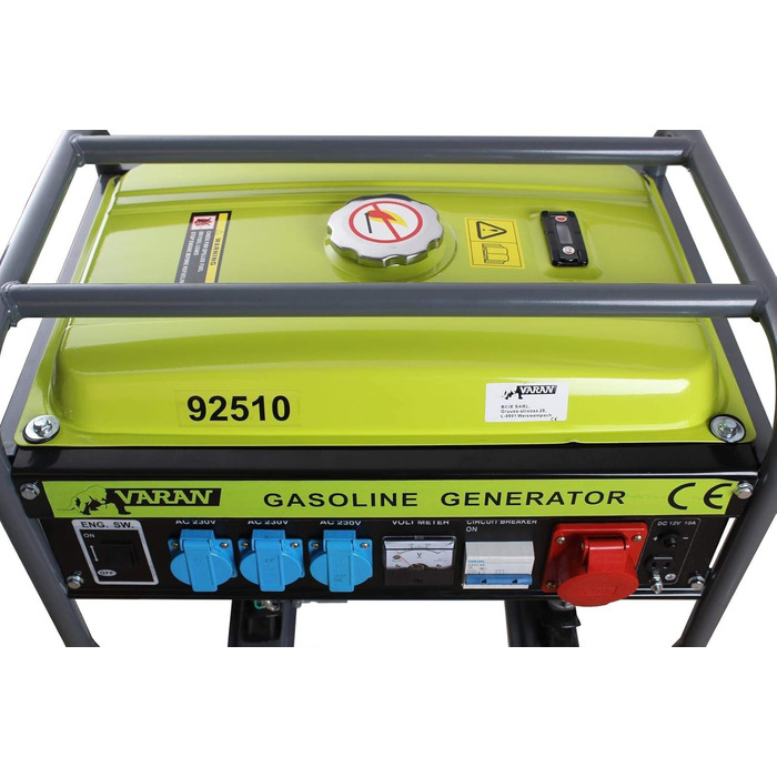 Бензиновий генератор 2,3 кВА 400 В 3 шт. 230 В 12 В постійного струму Електричний генератор, 92510