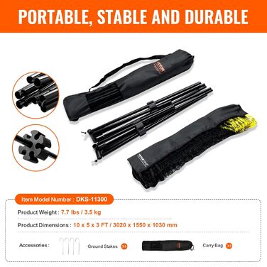 Універсальна сітка для бадмінтону, тенісу та піклболу (3 в 1), Портативна, 1-метрова висота, для зовнішнього використання