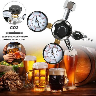 Редуктор тиску Регулятор тиску, CO2 Головний редуктор тиску Подвійний манометр W21.8 Регулятор тиску CO2 для обладнання для дозування, пивоваріння, обладнання для розливу пива