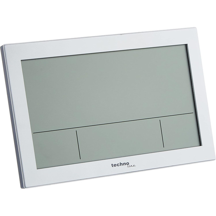 Настінний годинник на радіокеруванні з індикатором температури, пластик, сріблястий, маленький 22.5 x 14.3 x 2.4 см Сріблястий оди