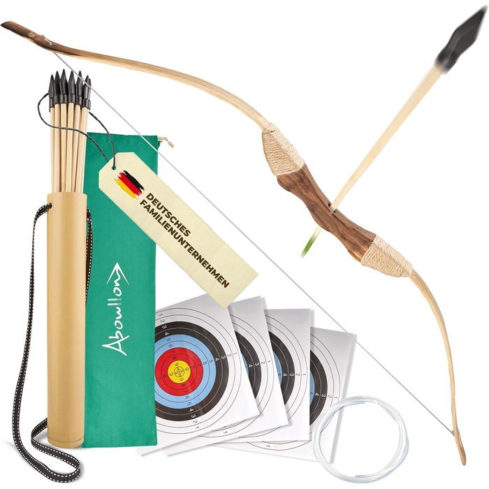 Набір лука та стріл для початківців – спортивний комплект з 15 стрілами, сагайдаком, сумкою та мішенями