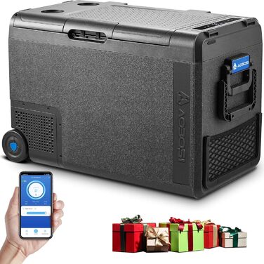 Компресор Cool Box 48L, 12/24V і 100-240V Cool Box електричний -20C до 20C, Cool Box автомобільний з підключенням USB, надійний ко