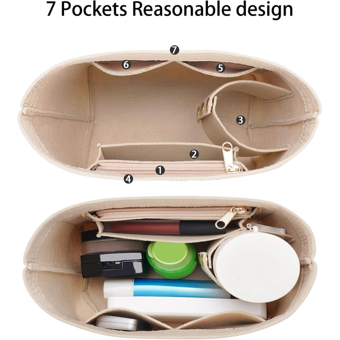 Вставка-органайзер для сумочки Longchamp з довгою ручкою, вставки-органайзери S-bag, сумочка (велика, бежева), XK-KS10-Beige-L1 La