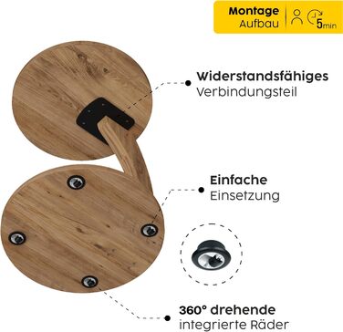 Журнальний столик на колесах, невеликий С-подібний приставний столик, приставний столик до дивана, стильний диванний столик з красивим виглядом горіхового дерева, круглий приставний столик, ідеальний для дивана та вітальні, С-подібний горіх