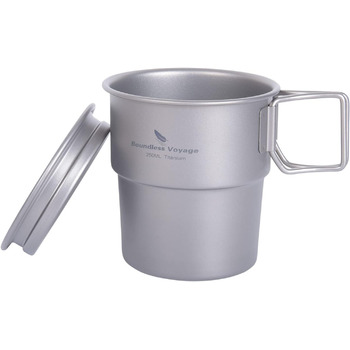 Безмежна подорож Титанова чашка для кави з кришкою 250 мл Пивний кухоль для кемпінгу на свіжому повітрі Піші прогулянки Пікнік При