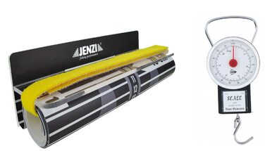 Набір рулеток XL для вимірювання риби (140x20 см) з фіксатором від Jenzi для риболовлі - висувна вимірювальна лінійка, рулетка для вимірювання луски риб&39яча луска