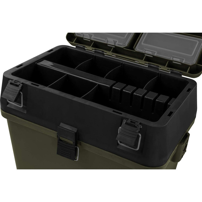 Кошик для сидіння Angelobox Fishing seat box Рибальський рюкзак Рибальська сумка Fishing case Ящик для рибальських снастей з 4 ящиками для снастей Колір Олива