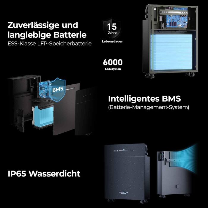 КВтгод Сонячний накопичувач змінного струму для балконної електростанції Marstek VENUS E 5,12 кВтгод, 5,12