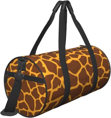 Дорожня сумка з дизайном черепа, кругла, великої місткості, легка та міцна, чудовий подарунок для походів, відпустки, ділових поїздок та іншого, з принтом жирафа, універсальний розмір