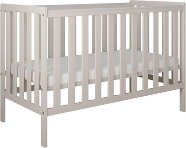 Дитяче ліжечко, ліжко Bambi 2-в-1 - Трирівневе регулювання для дитини, яка не сидить, сидить та стоїть - Два знімні поручні - з захисним бортиком - 60x120x86 см, Кашемір